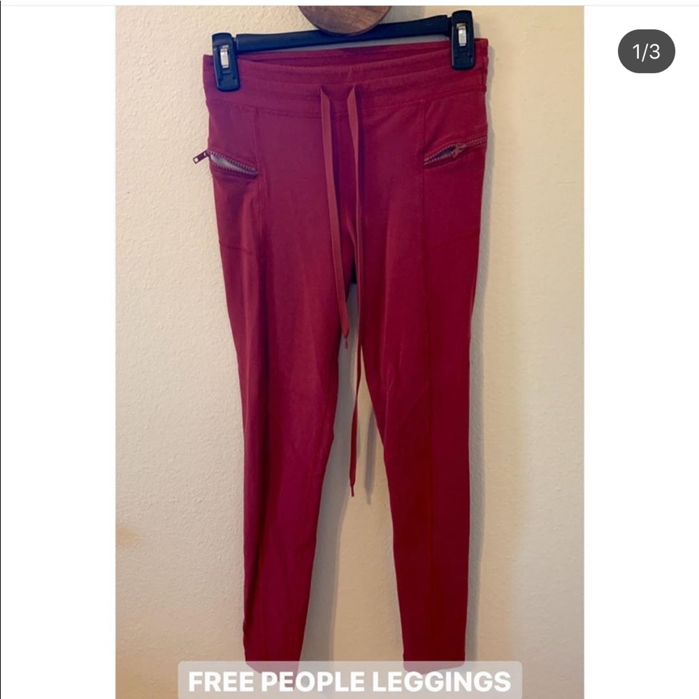 Free people movement leggings, red